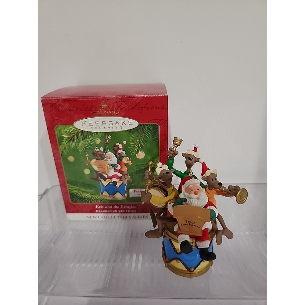Hallmark Keepsake 2001 Kris & the Kringles Ornament Sound QX8112 Santa Reindeer